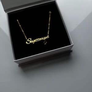 Sagittarius Zodiac Sign Necklace Stainless Steel Horoscope Astrology Birthday
